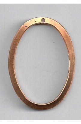 Pendant, oval 1 1/4 X 1 3/4 inch - ( Pack of 5 ) Copper Ref: 745